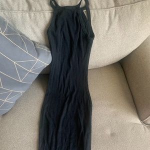 Long black spaghetti dress